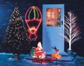 outdoor santa sleigh with reindeer