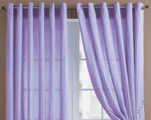LXDirect plain-dyed voile ring-top curtains
