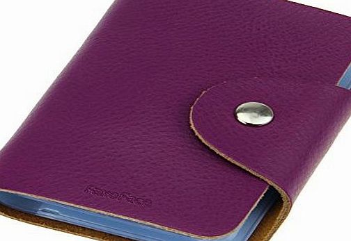 LY Liying Versatile Soft Premium Leather Wallets Credit Card Holder ID Business Case Purse(Unisex) for all (Purple)