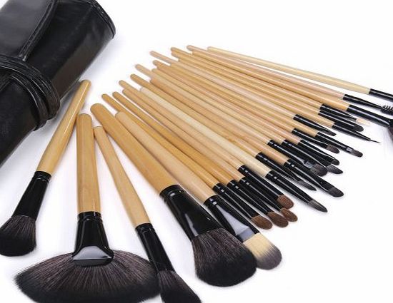 Lychee Beautiful Soft Professional 24pcs Makeup Brushes Cosmetic Make Up Brush Set Kit Foundation with Free Faux Leather Pouch Bag Case