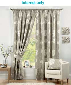 lydia Taupe Curtains 90 x 90