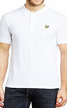 Lyle and Scott Men Pique Short Sleeve Polo Shirt, White, X-Small