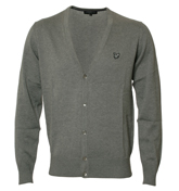 Lyle and Scott Mid Grey Button Fastening Cardigan