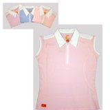 Lyle & Scott Palm Springs Lady Diamond Collection Golf Shirt - Pink/White, L