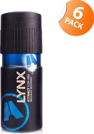 Lynx, 2102[^]0105481 Attract For Him Deodorant Bodyspray - 6 Pack