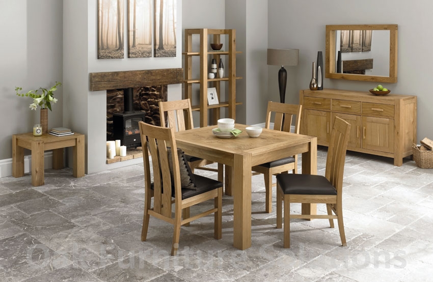 Lyon Oak End Extension Dining Table - 110cm and