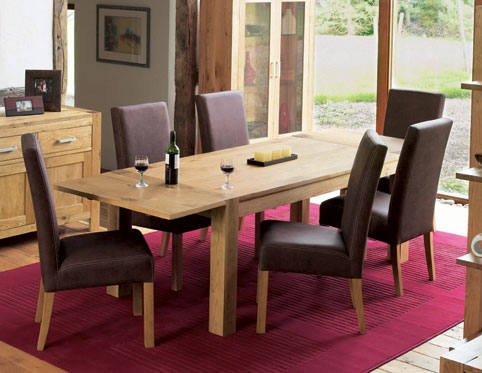 Lyon Oak Extending Dining Table 180-260cm and 6