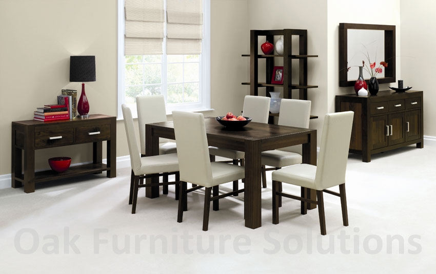 Walnut 150cm Dining Table and 6 Ivory