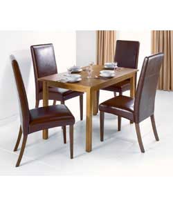 Lyon Walnut Effect Dining Table and 4 Sarah Walnut Chairs