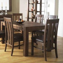 Walnut Extendable Dining Table & 6 Slatted