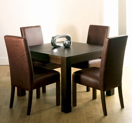 Walnut Square Dining Table - 110cm and 4