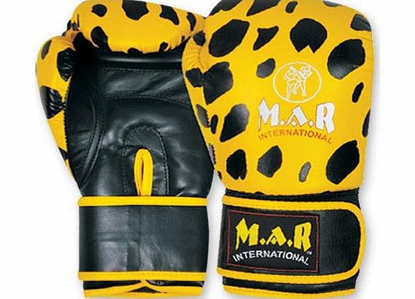 M.A.R International Ltd. M.A.R International Ltd Boxing Gloves Kickboxing Thai Boxing Mma Muay Thai Leopard Design Yellow/Black 10Oz 10Oz