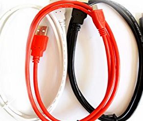 m-one  3-Pack (Red Black amp; White) Micro USB Data / Sync / Charger Cable for - Samsung Galaxy J1, J2, J3, J5 amp; J7 Mobile Phone