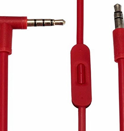 M.Way 1.3M 3.5mm Original Replacement Audio Cable Audio Cable L Cord for Beats by Dr Dre Solo HD Pro Headphones with Mic Red black