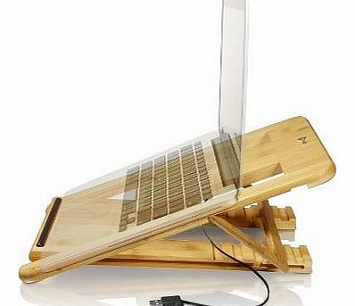  Laptop Riser Fan Cooling Folding Desk Stand with Fan / Cooler / Adjustable Lapdesk / Cooling Pad - 11`` 13`` 15`` - Macbook Pro Air Retina, Acer Aspire, Dell Inspiron, Toshiba Satellite, Lenovo, 