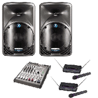 400W Active PA with 2 Wireless Mics