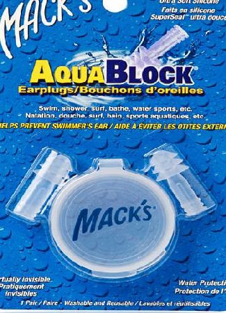 Mack`s Aquablock Ear Plugs - Clear