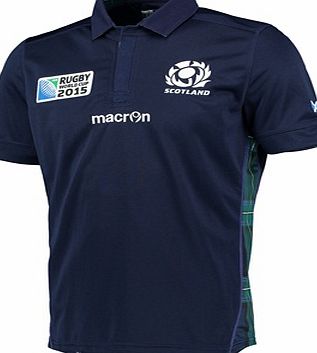 Macron Scotland Home Poly Short Sleeve Shirt 15/17 Navy