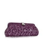 Quilted Patent Leather Clutch w/ Chain Strap