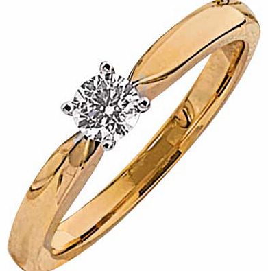18ct 25pt Solitaire Ring - Size R