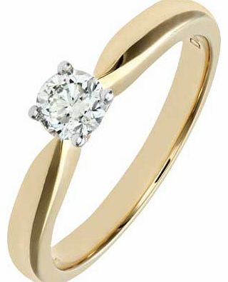 18ct 33pt Solitaire Ring - Size V