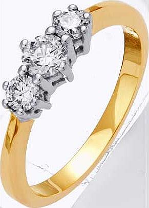 18ct Gold 50pt Diamond Trilogy Ring