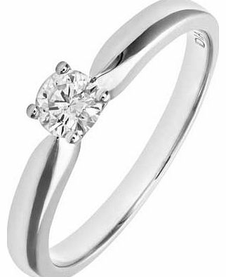 18ct White Gold 33pt Solitaire Ring
