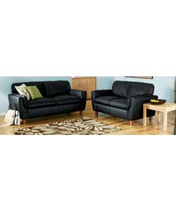Madrid Large and Regular Sofa - Black