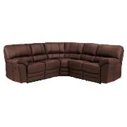 Madrid leather recliner corner sofa, brown