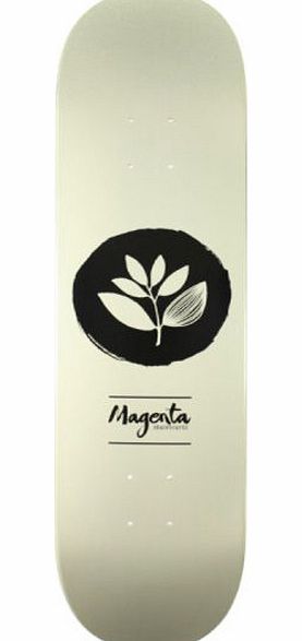 Magenta Team Circle White Skateboard Deck - 8 inch