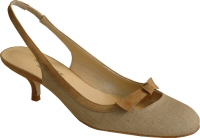 Magrit beige fabric leather slingback shoe