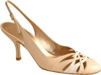 Magrit cream leather high heeled slingback shoe