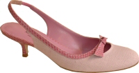 Magrit pink fabric leather slingback shoe