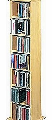 Media CD and DVD Storage Tower - Beech Effect
