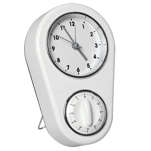 Alarm Clock and Kitchen Timer - Cream