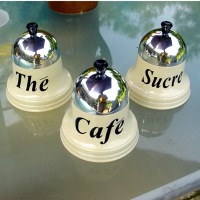 Maison Blue French Bell Tea Coffee and Sugar Polished Lids