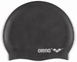 ARENA Classic Logo Silicone Swimming Cap , BLACK