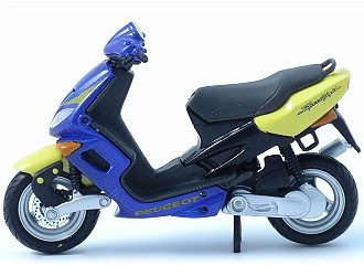 Peugeot Speedfight (1:18 scale in Blue and Yellow)