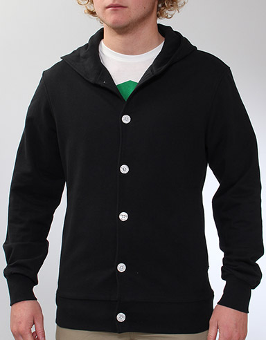 Button Up Hoody - Black