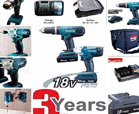 DK18015x2 Twin Set Cordless Hammer Drill and Impact Driver pack with 2 x 18v BL1813G Batteries and 1x DC18WA Charger