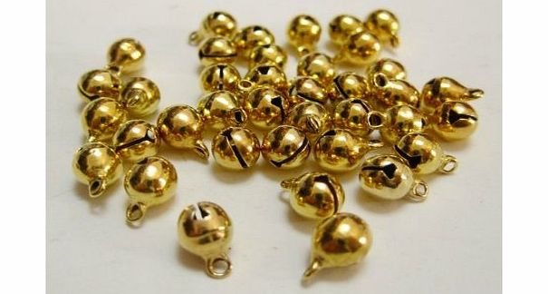 MAKS Come 2 Buy - 6mm x 100pcs Approx. GOLD / GOLDEN Jingle Bells / Pet Bells / Christmas Bells / Toy Making / Decorations / Crafts / Sewing / Jewellery Making / Christmas Accessories