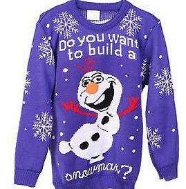 Kids Girls Boys Christmas Novelty Knitted Jumpers Children Snowman Knitwear Tops With LED Lights Purple 5-6 Years
