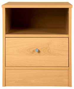1 Drawer Bedside Cabinet - Beech