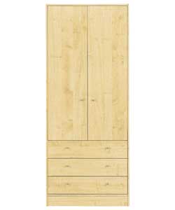 2 Door 3 Drawer Wardrobe - Maple