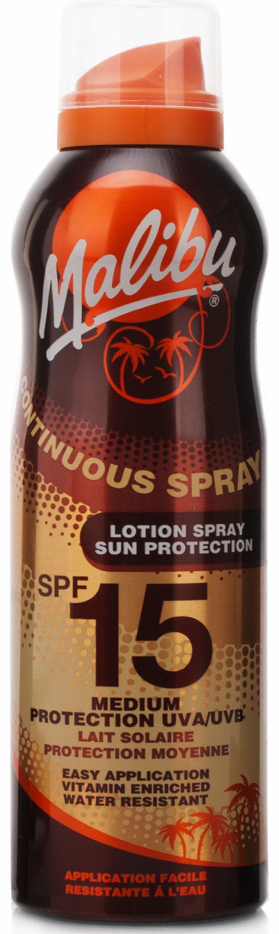 Malibu Continuous Lotion SPF15 Aerosol Spray