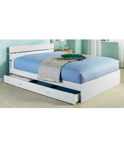 Double Bed with Firm Mattress - White