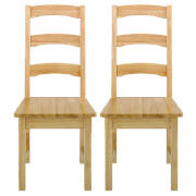 Malvern Wooden Pair of Chairs, Antique Effect