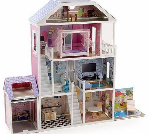  1.3m Brighton Wooden Doll House with Furnitures