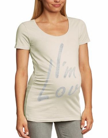 Mamalicious Eveline Slogan Womens Maternity Jersey T-Shirt, Snow White, Medium