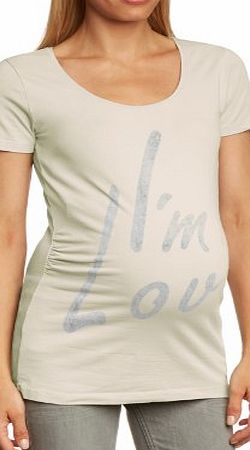 Mamalicious Eveline Slogan Womens Maternity Jersey T-Shirt, Snow White, Small